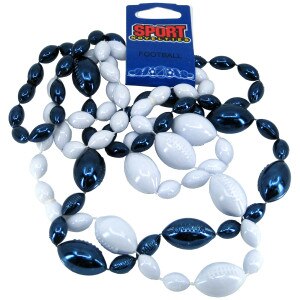 football beads navy string and white string